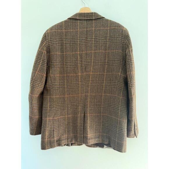 T Harris London Mens Tweed Blazer Brown Plaid Classic Heritage Academic Coat M - Picture 6 of 12
